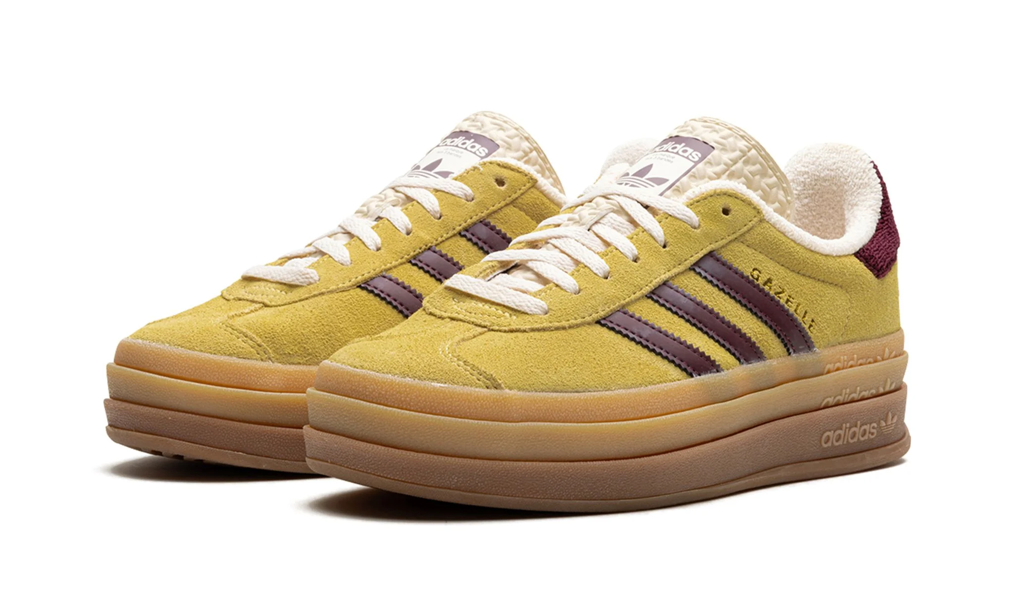 Adidas Gazelle Bold Almost Yellow Maroon (Women's) - Image 2