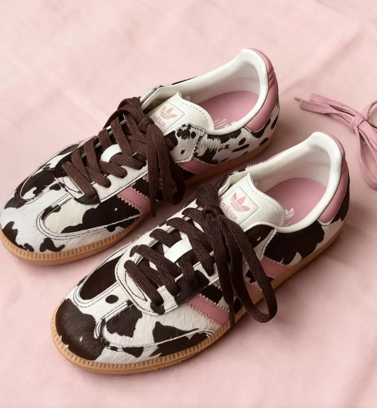 Adidas Samba OG Cow Print Dark Brown Wonder Mauve (Women's) - Image 4