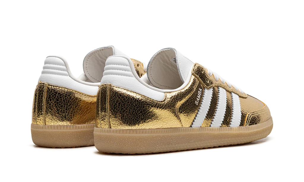 Adidas Samba OG Gold Metallic Cracked Leather (Women's) - Image 3