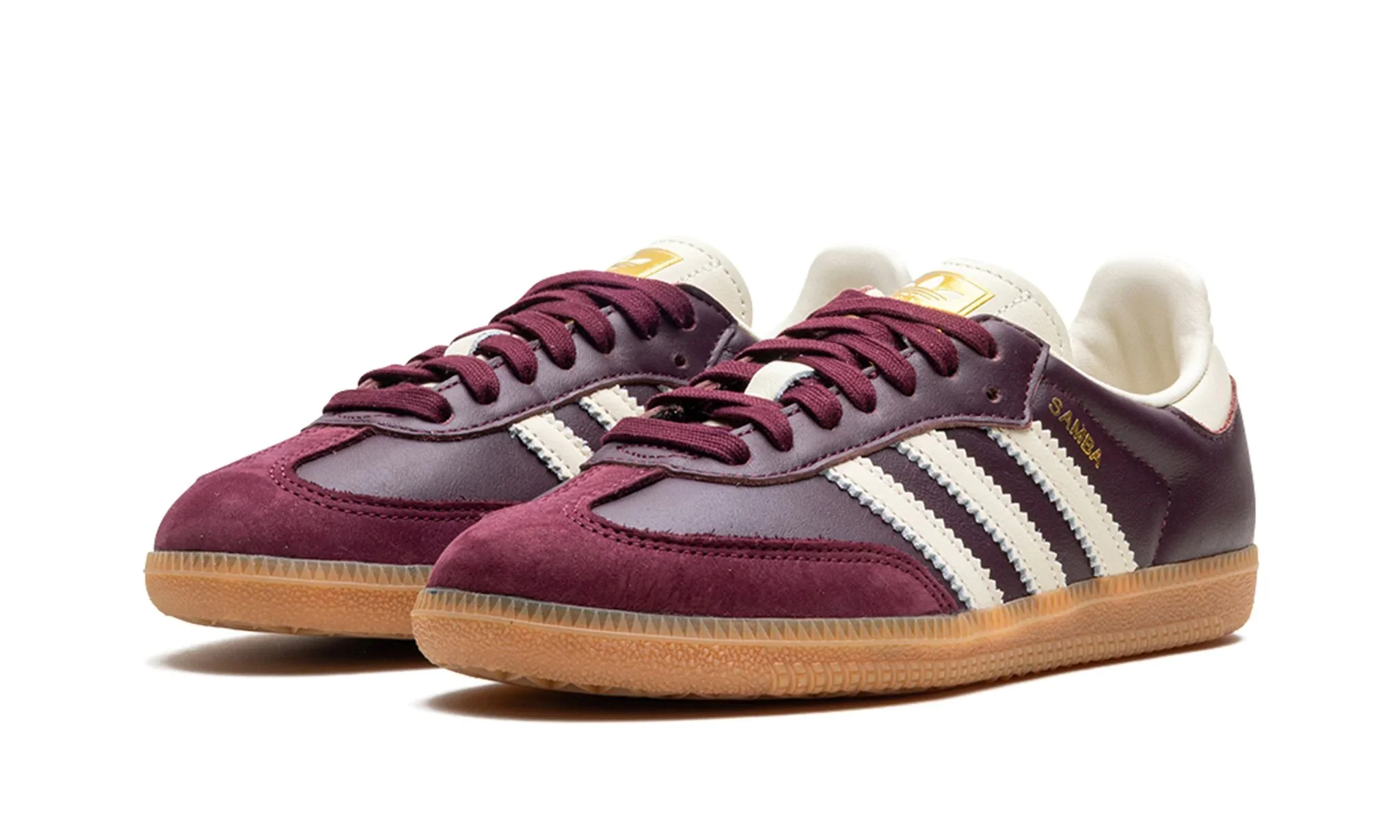 Adidas Samba OG Maroon Gold Metallic - Image 2