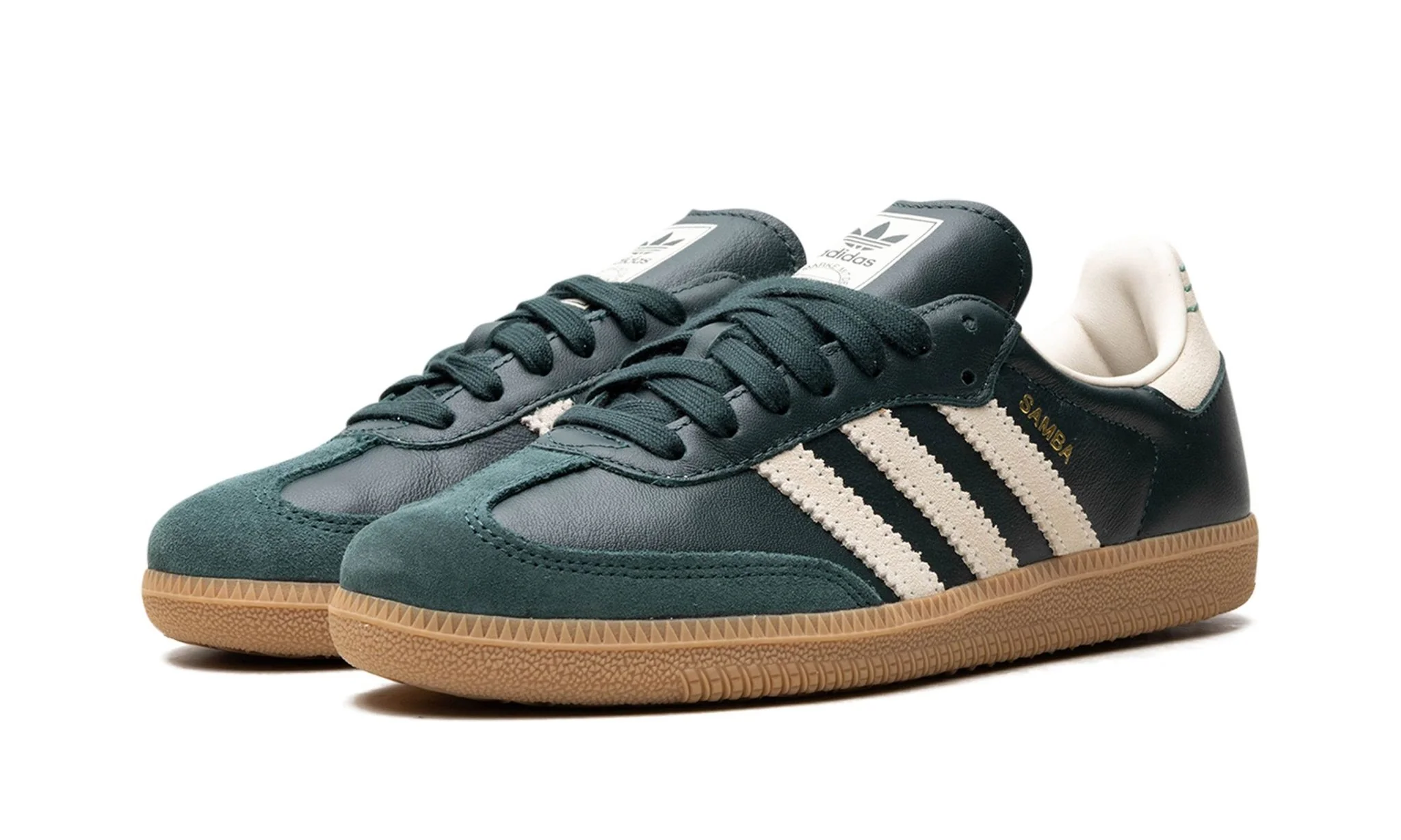 Adidas Samba OG Shadow Green Cream White Gold Metallic - Image 2