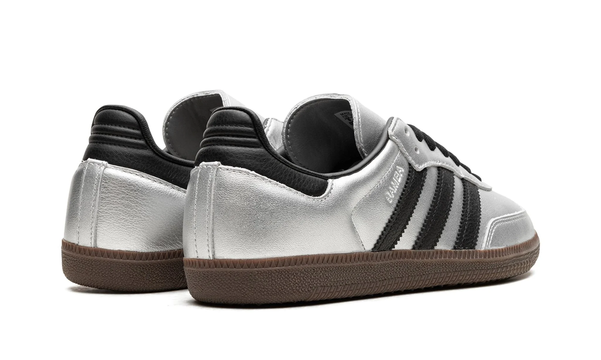 Adidas Samba OG Silver Metallic Black Gum (Women's) - Image 3