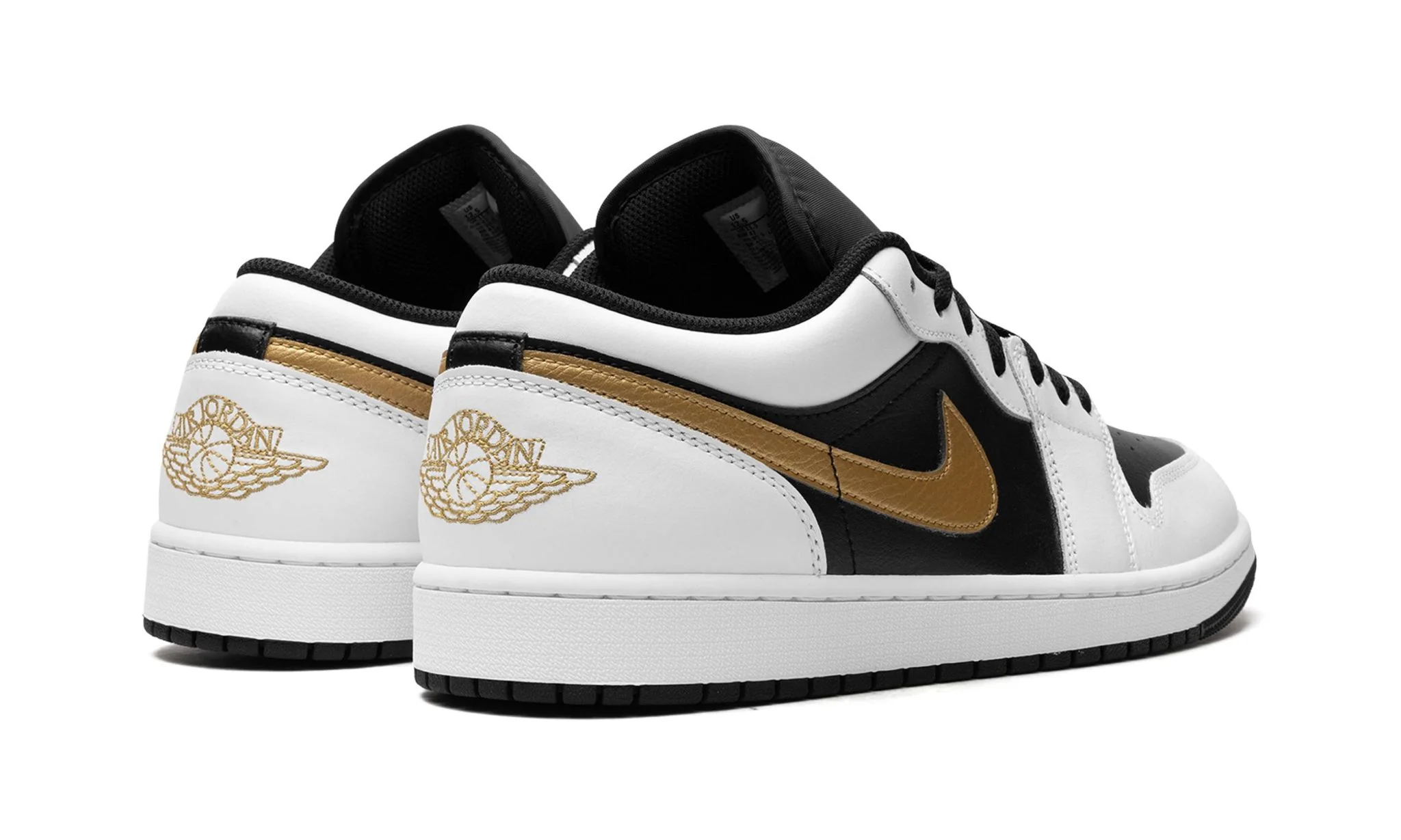 Air Jordan 1 Low White Black Metallic Gold Swoosh - Image 3