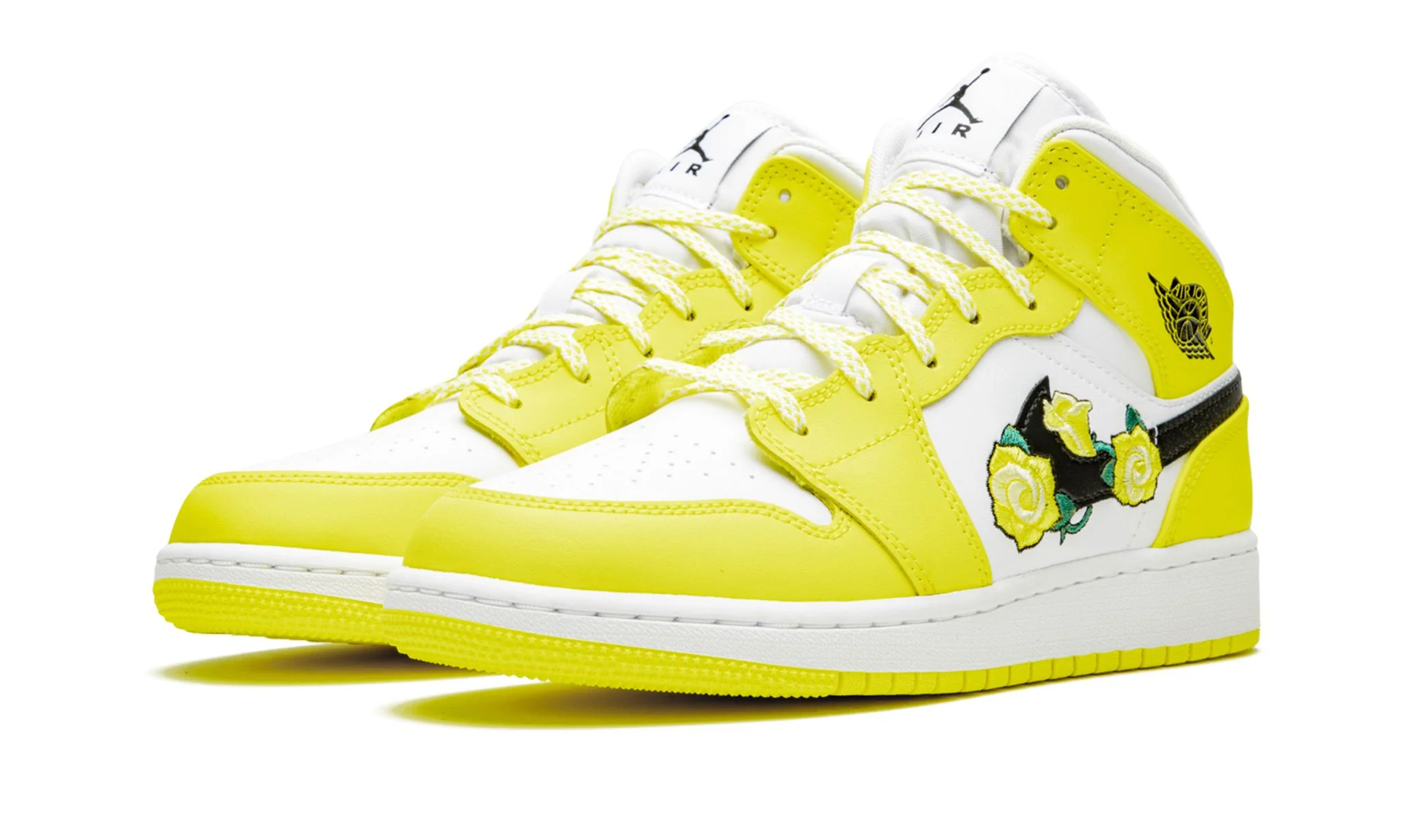 Air Jordan 1 Mid Dynamic Yellow Floral (GS) - Image 2