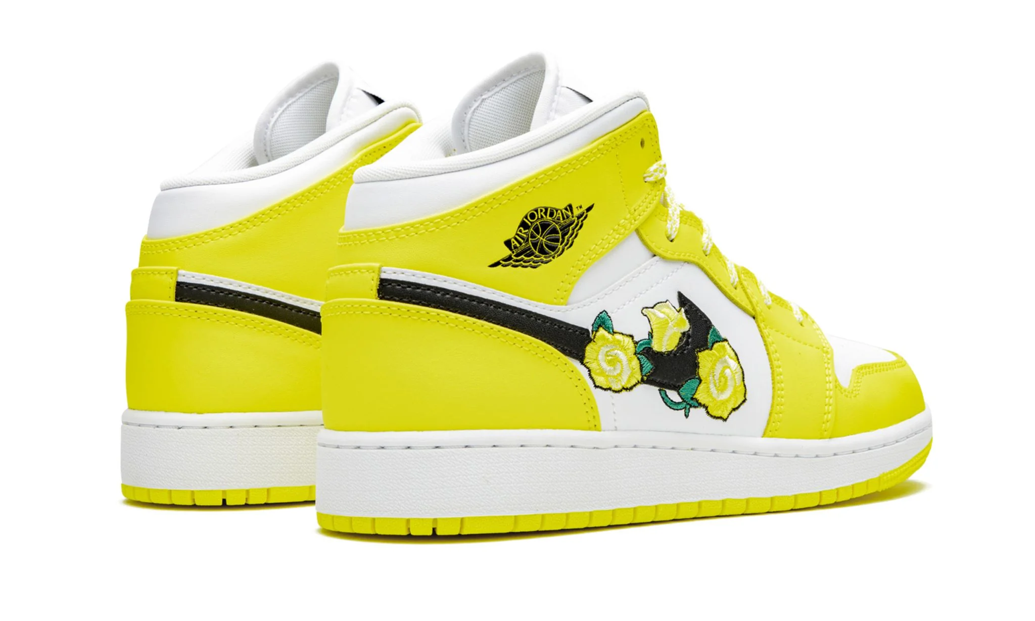 Air Jordan 1 Mid Dynamic Yellow Floral (GS) - Image 3