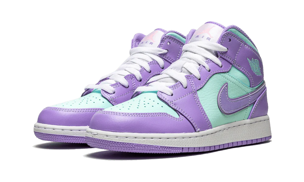 Air Jordan 1 Mid Purple Aqua (GS) - Image 2