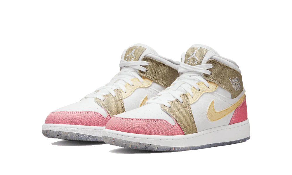 Air Jordan 1 Mid SE Pastel Vivid Green Grind (GS) - Image 2