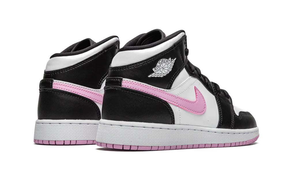 Air Jordan 1 Mid White Black Light Arctic Pink (GS) - Image 3