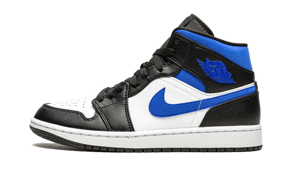 Air Jordan 1 Mid White Black Racer Blue