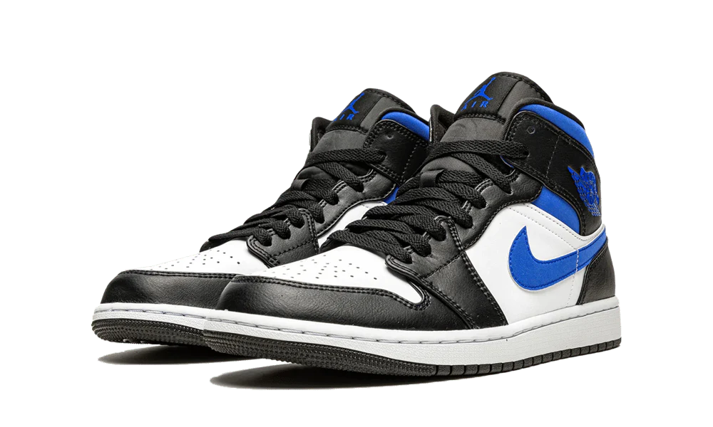 Air Jordan 1 Mid White Black Racer Blue - Image 2