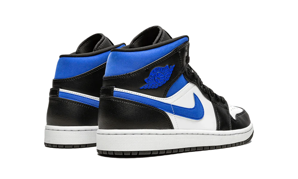 Air Jordan 1 Mid White Black Racer Blue - Image 3