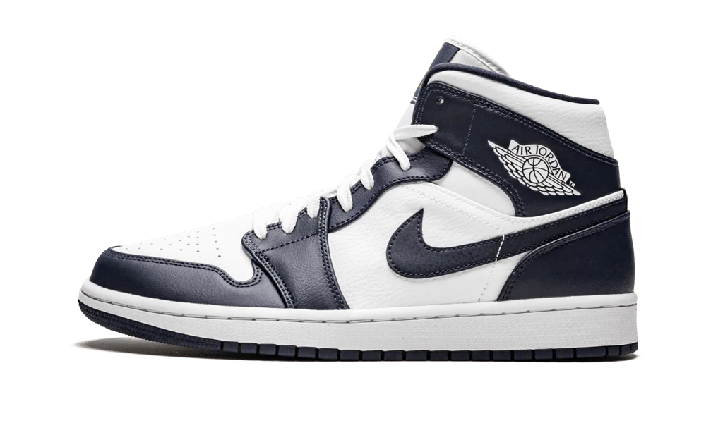 AirJordan 1 Mid White Metallic Gold Obsidian