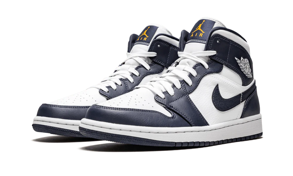 AirJordan 1 Mid White Metallic Gold Obsidian - Image 2