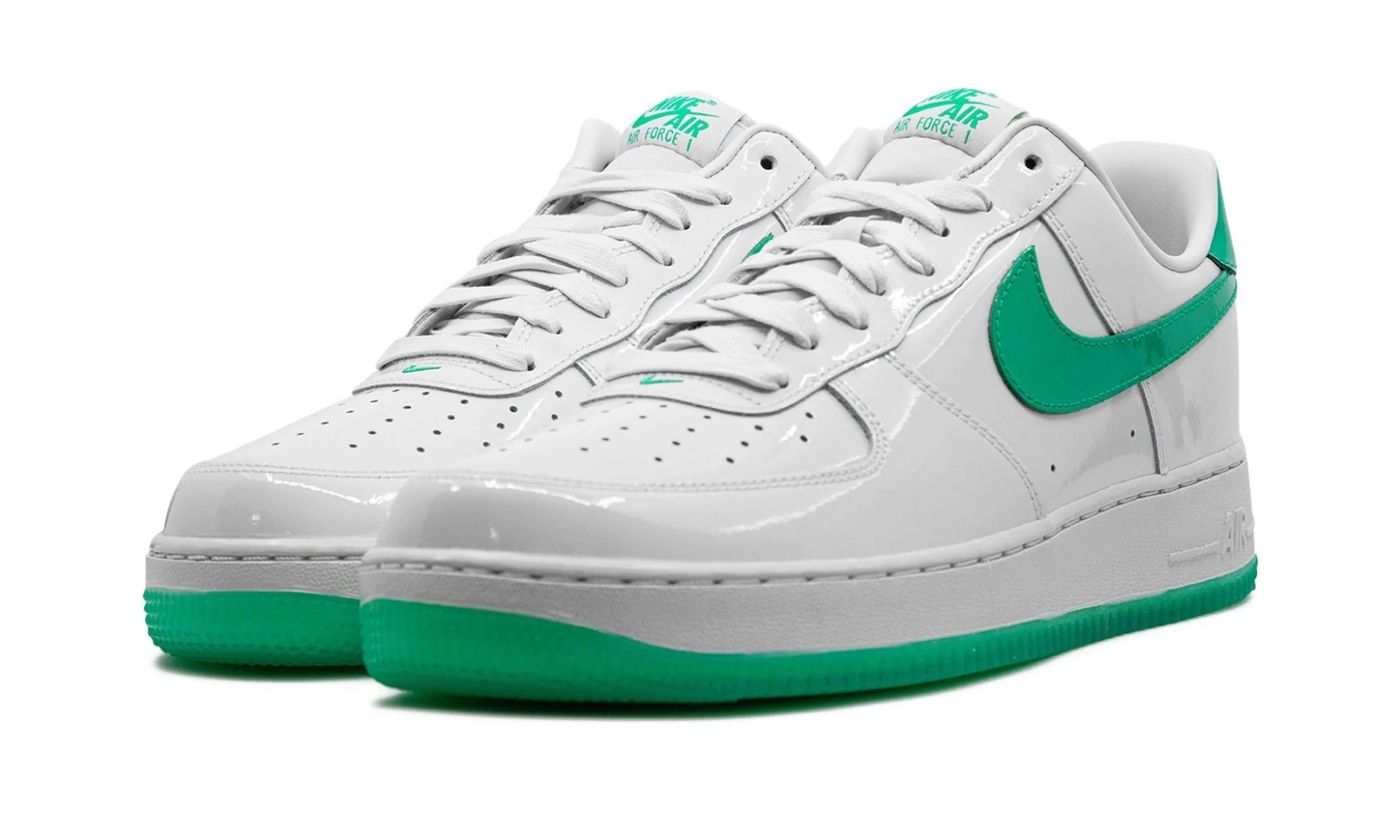 Nike Air Force 1 Low '07 Patent Platinum Tint Stadium Green - Image 2