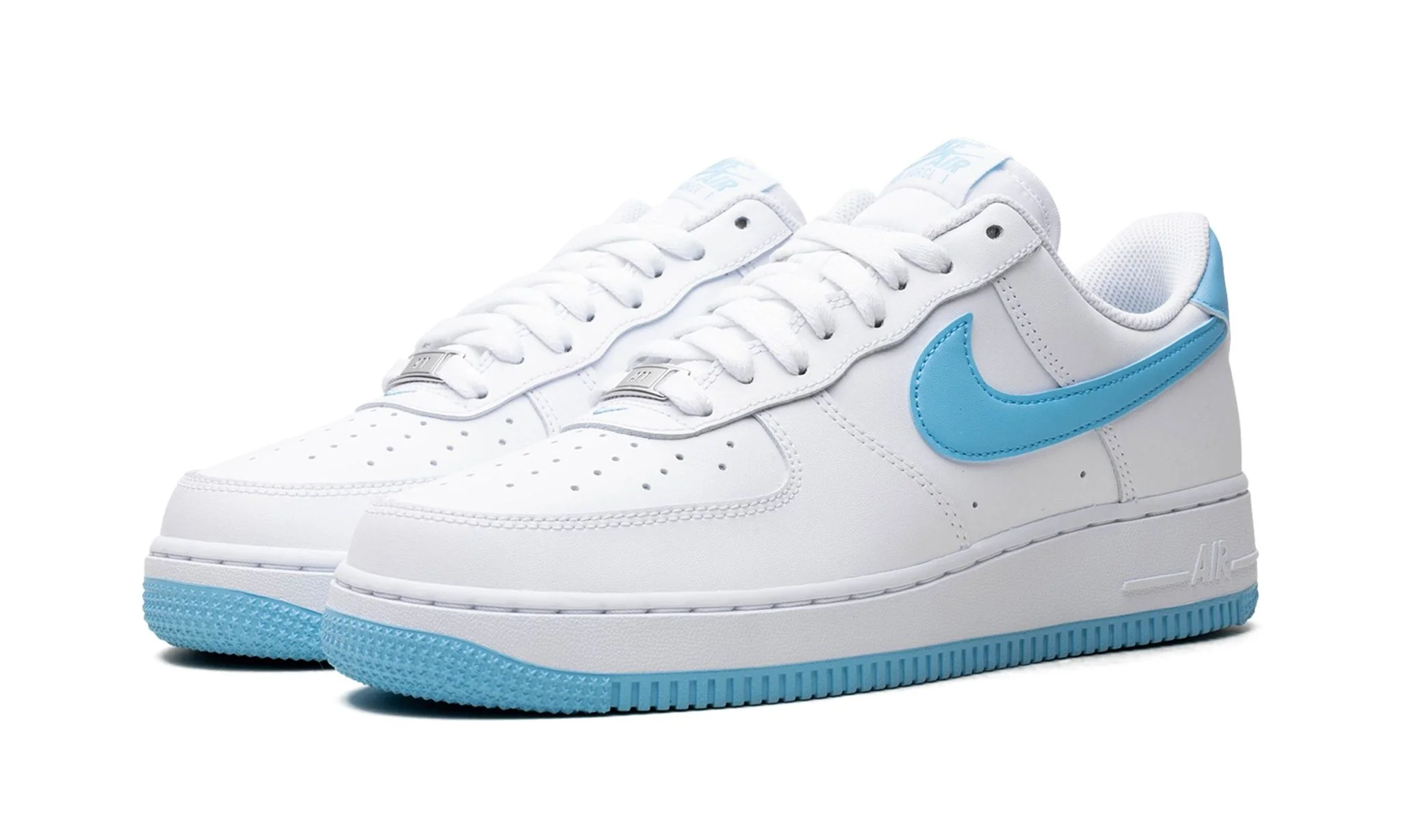 Nike Air Force 1 Low '07 White Aquarius Blue - Image 2