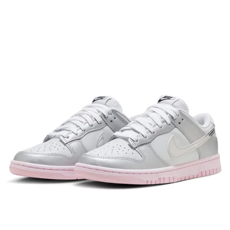 Nike Dunk Low LX Metallic Silver Pink Foam (Women's) - Image 2