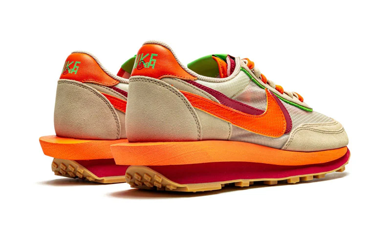 Nike LD Waffle sacai CLOT Kiss of Death Net Orange Blaze - Image 3