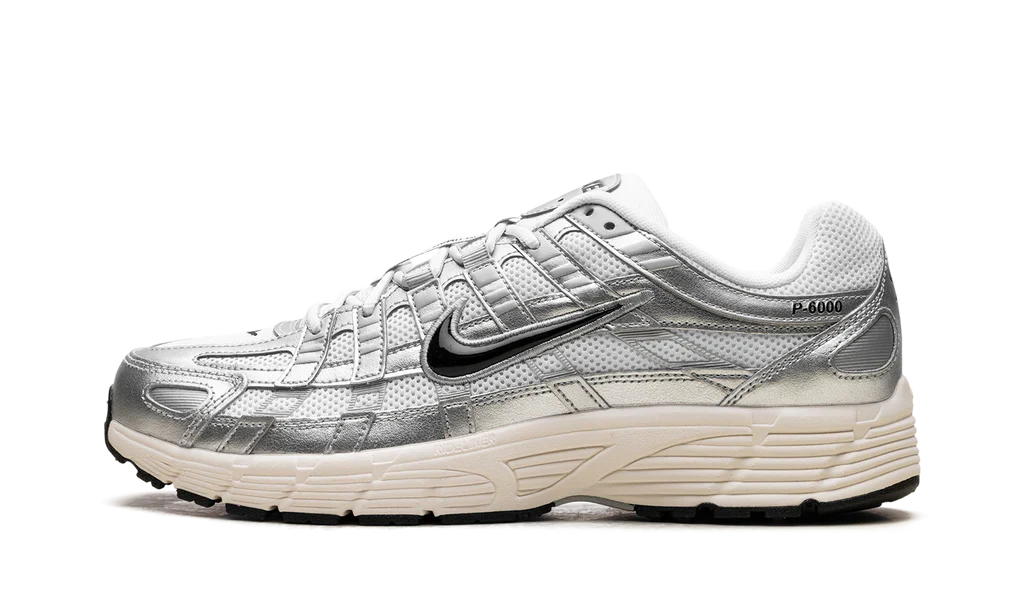 Nike P-6000 White Metallic Silver Flat Silver Black