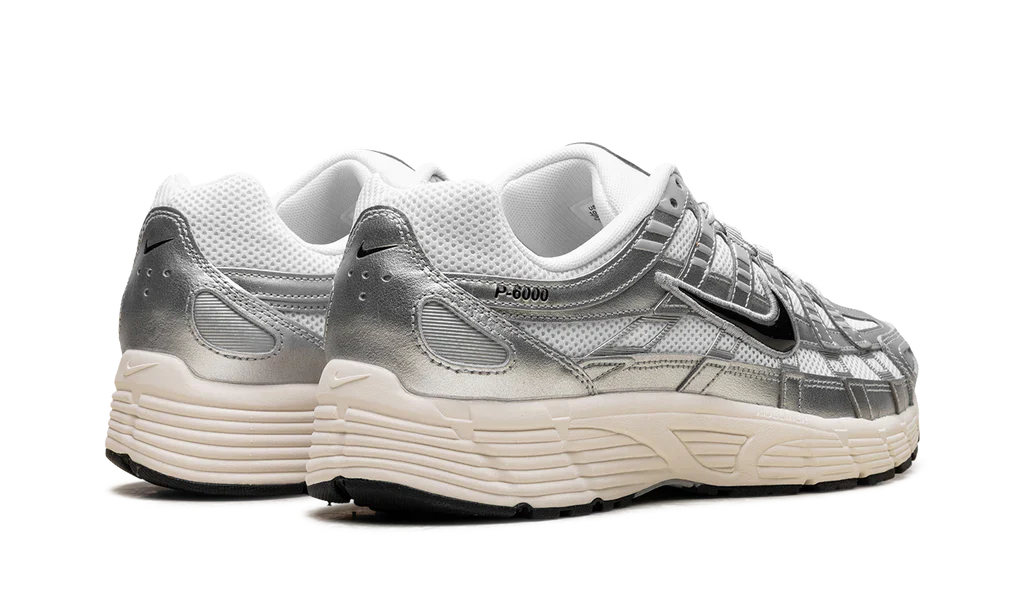 Nike P-6000 White Metallic Silver Flat Silver Black - Image 3