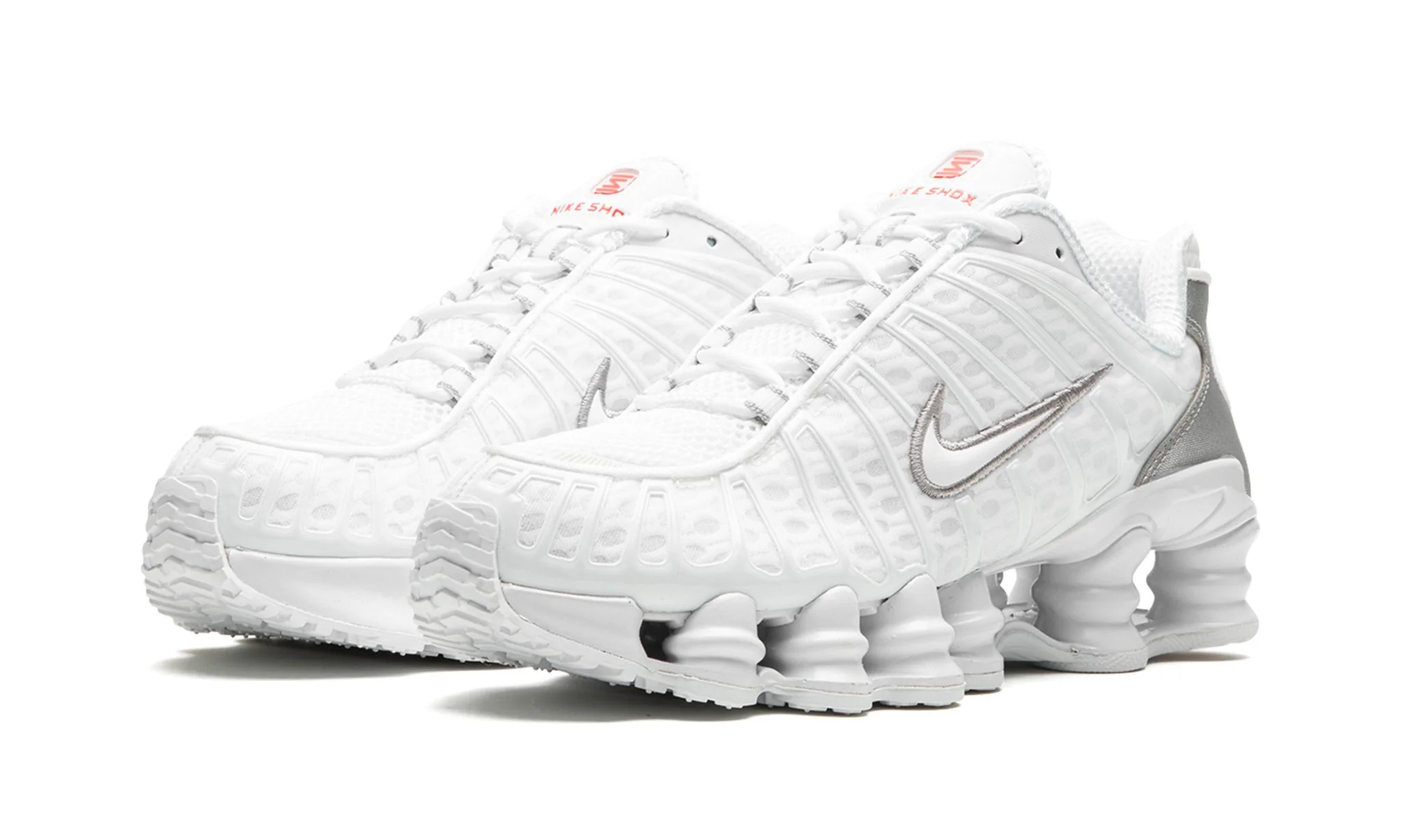 Nike Shox TL White Metallic Silver Max Orange - Image 2