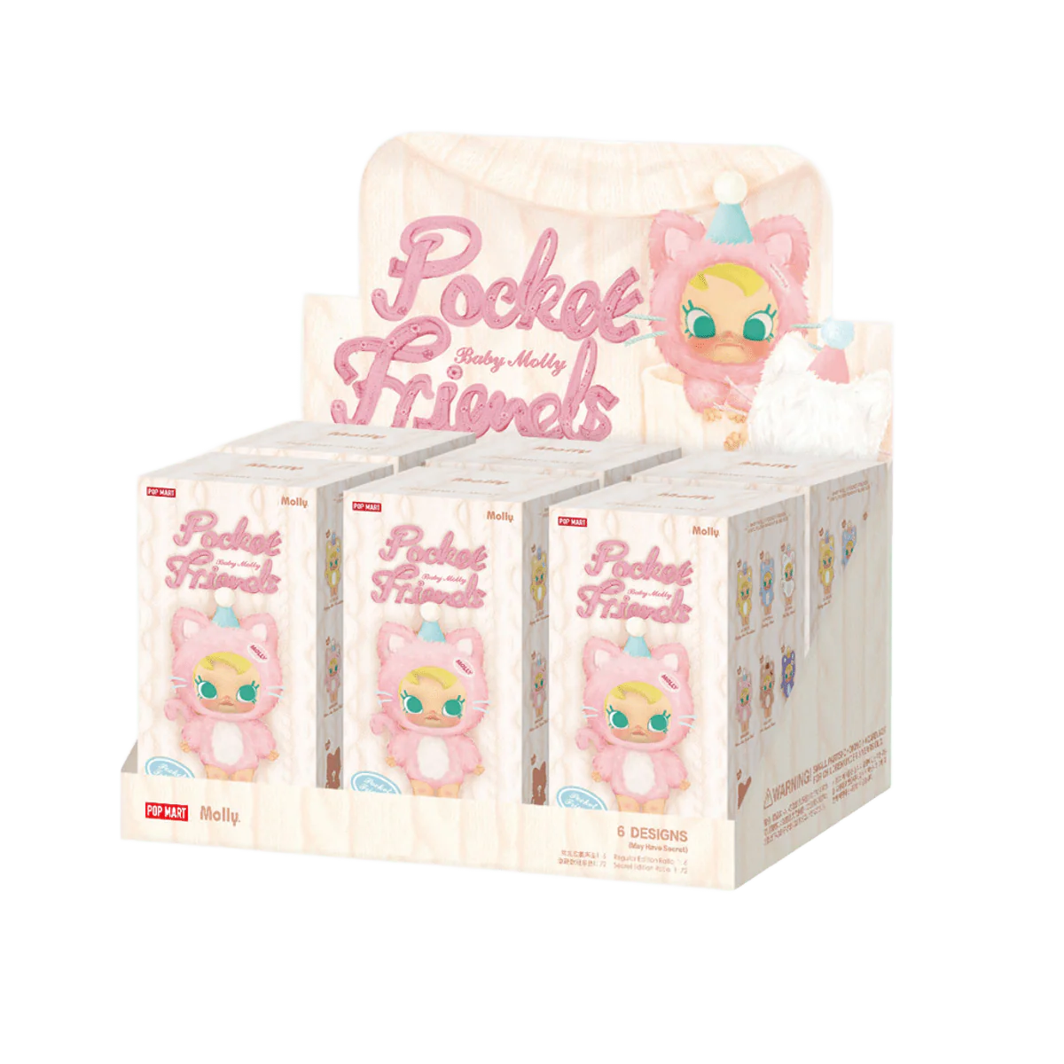 Pop Mart Baby Molly Pocket Friends Series Vinyl Plush Pendant Sealed Case (6 Blind Box) - Image 2
