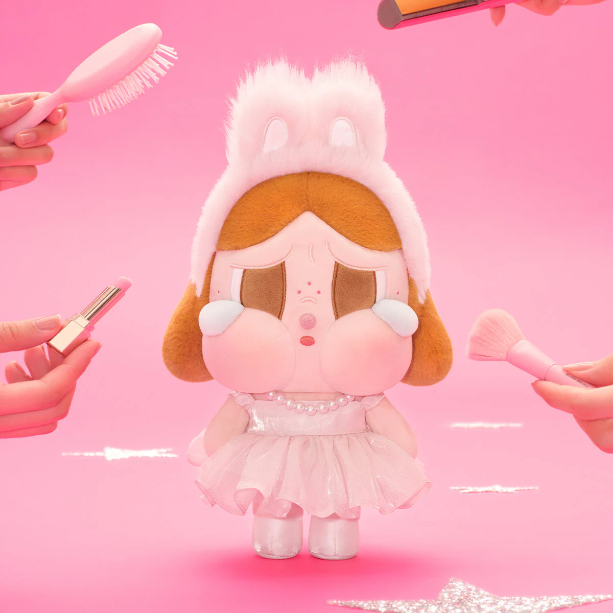Pop Mart CRYBABY SHINY SHINY Series Plush Doll Pink - Image 2