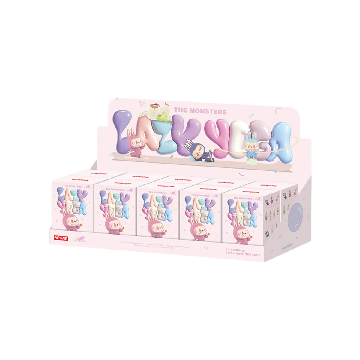 Pop Mart Labubu The Monsters Lazy Yoga Series Figures Sealed Case (10 Blind Boxes)