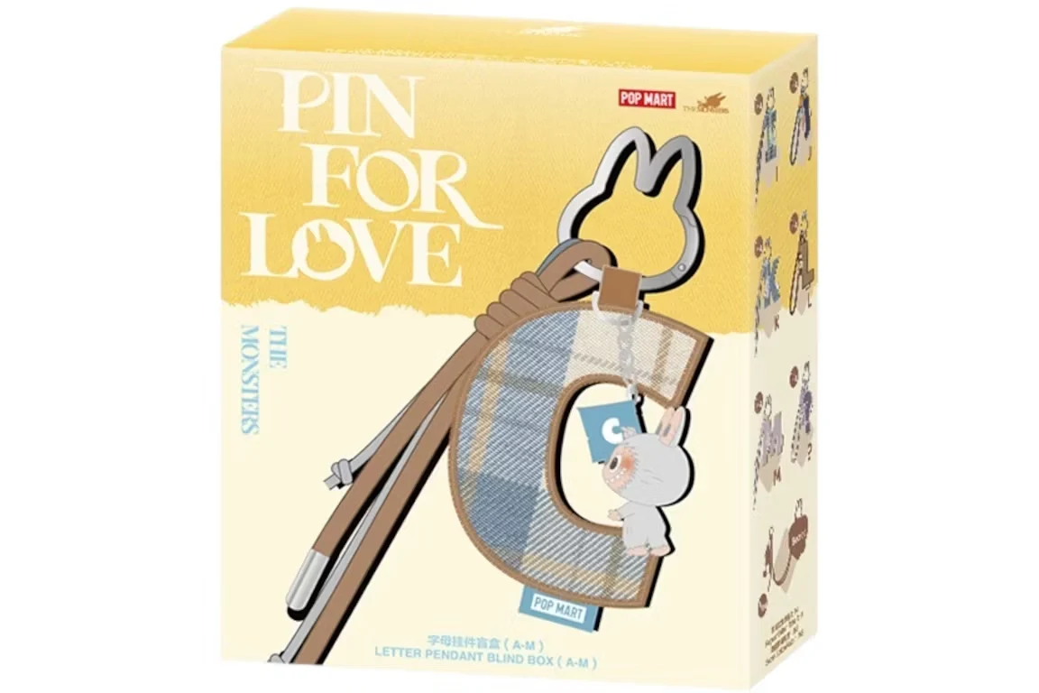 Pop Mart Labubu The Monsters Pin for Love Series Letter Pendant (A-M) Sealed Case - Image 2
