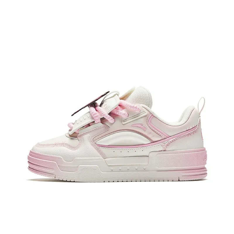 POP MART X Molly x Anta Collaboration 'TV SHOW' Low Top Casual Shoes Women's White Pink - Image 5