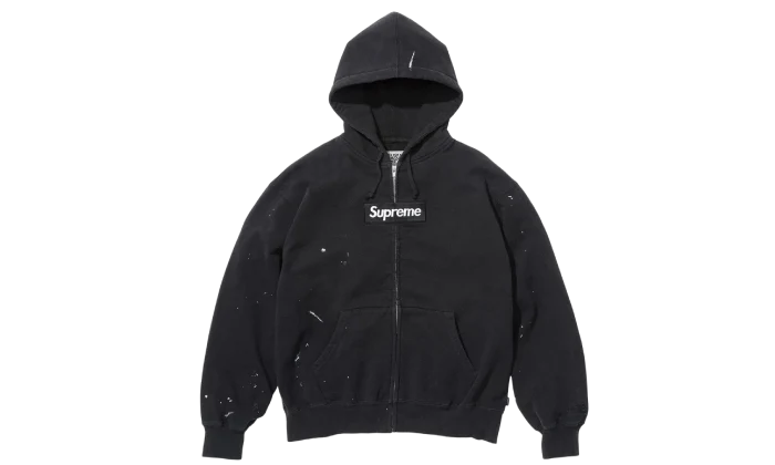 Supreme MM6 Maison Margiela Box Logo Zip Up Hooded Sweatshirt Black