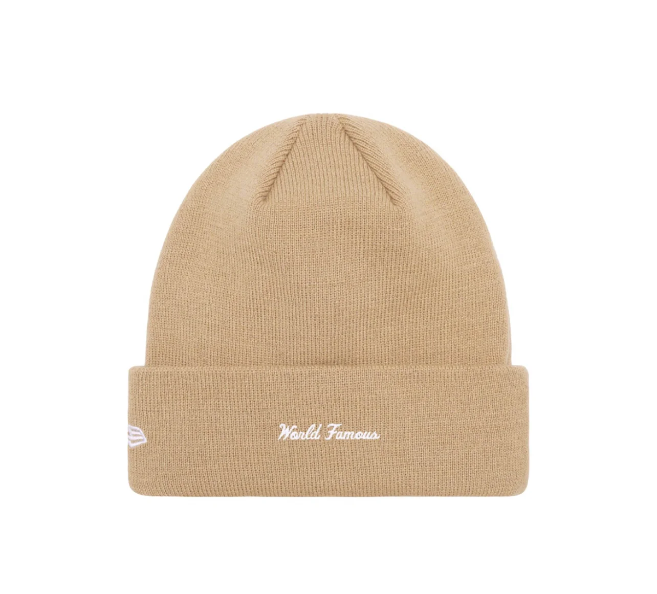 Supreme New Era Box Logo Beanie (FW23) Dark Sand - Image 2