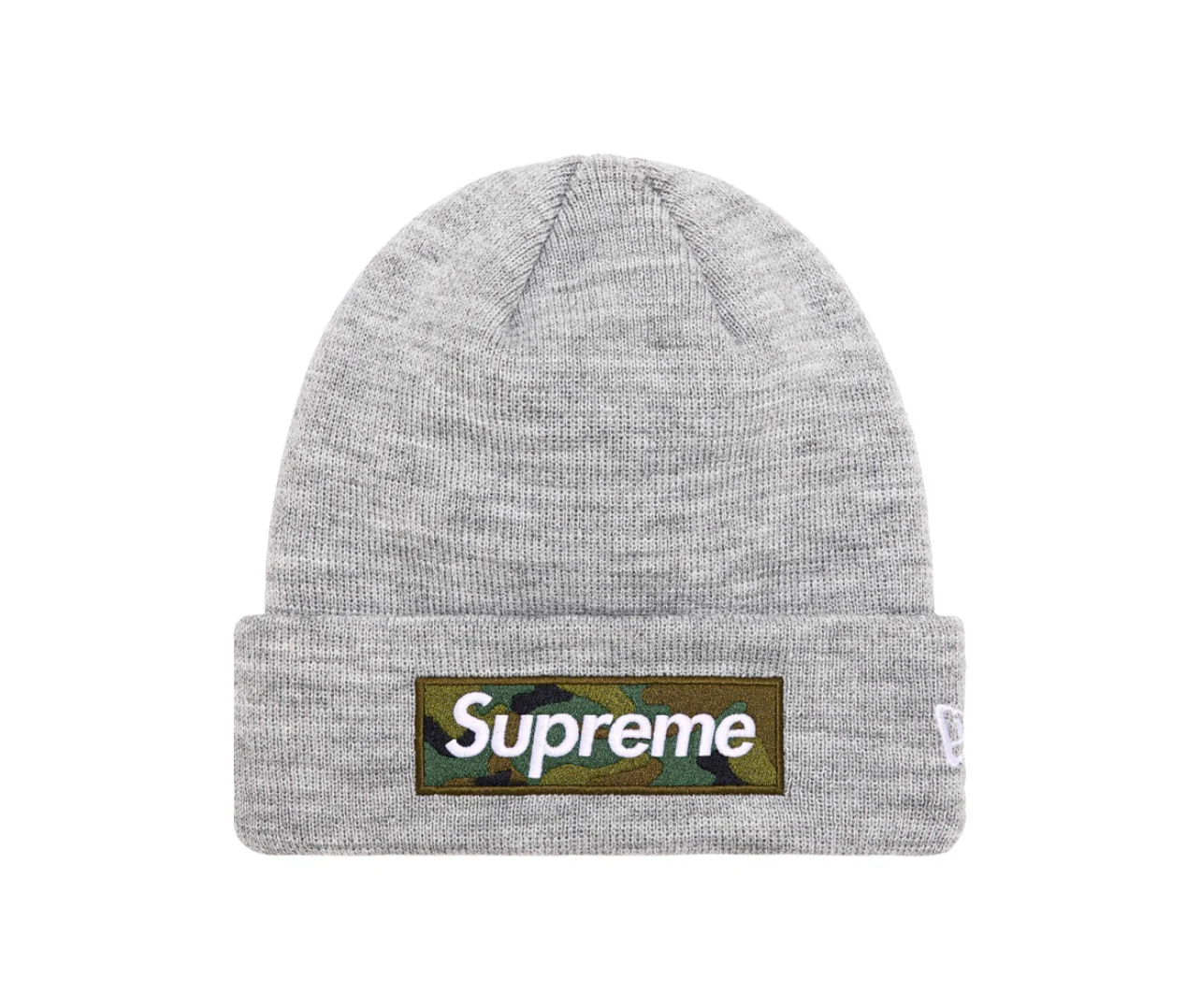 Supreme New Era Box Logo Beanie (FW23) Heather Grey