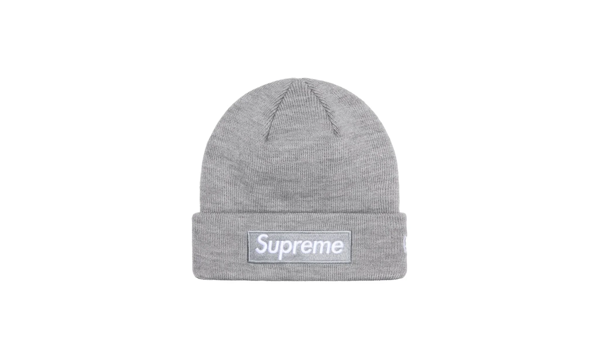 Supreme New Era Box Logo Beanie (FW24) Heather Grey