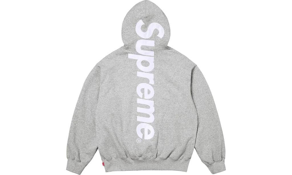 Supreme Satin Appliqué Hooded Sweatshirt (FW25) Heather Grey