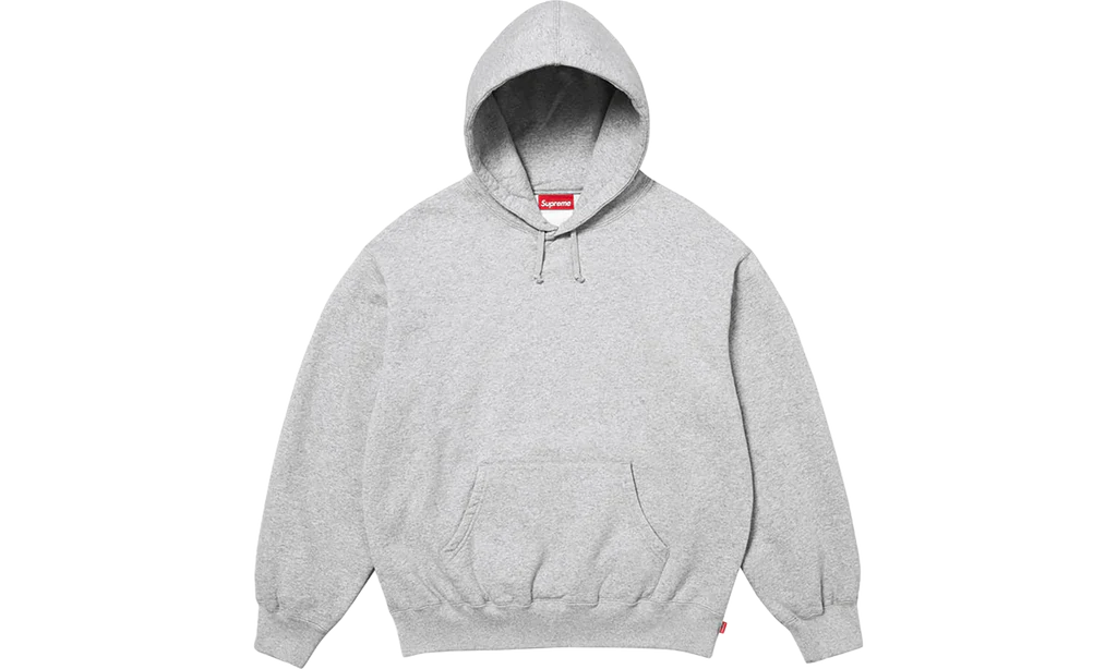 Supreme Satin Appliqué Hooded Sweatshirt (FW25) Heather Grey - Image 2